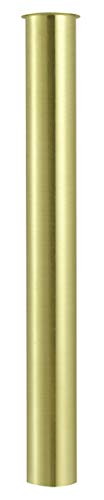 Flanged Sink Tailpiece 1-1/4' OD x 12', Brass Extension Tube for Trap, Inlet Waste Pipe Tubular Drain Connections, Brushed Glod