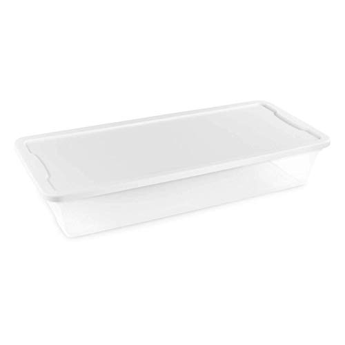 Homz Snaplock Clear Storage Bin with Lid, Large-41 Quart, White, 2 Pack