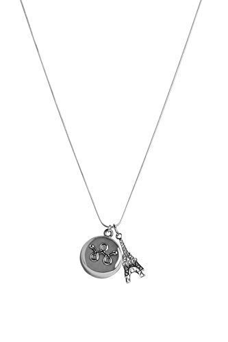 invisawear Smart Jewelry - Personal Safety Device - Silver Eiffel Tower Necklace