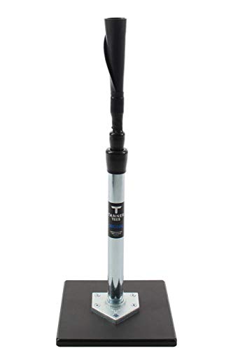 TANNER TEE the ORIGINAL | Premium Baseball/Softball Batting Tee w/ Tanner Original Base, Patented Hand-rolled FlexTop, and Easy Height Adjustments for Ages 9 & up, Metal/Black, Adjustable Height: 26' - 43' (TT001)