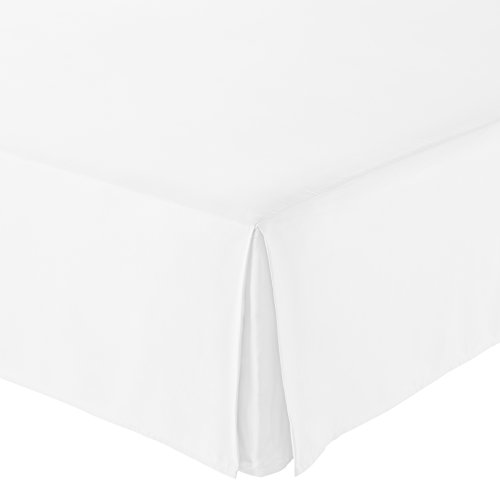 AmazonBasics Pleated Bed Skirt - Queen, Bright White