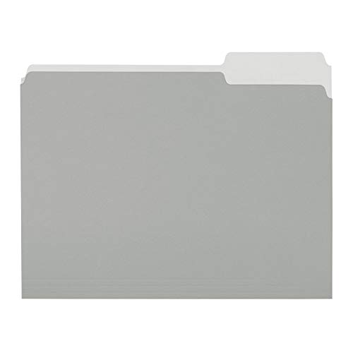 AmazonBasics File Folders, Letter Size, 1/3 Cut Tab, Gray, 36-Pack