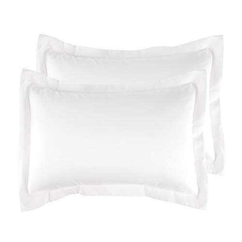 Bedsure Brushed Microfiber Pillow Shams Set of 2 - Super Soft and Cozy, Envelope Closure - Wrinkle, Fade, Stain Resistant - Standard,White (20×26 Inch)