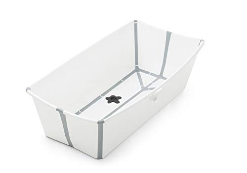 Stokke Flexi Bath Heat Sensitive Plug Baby Bath, X-Large, White Grey