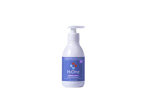 H2One Calming Lavender Scented Advanced Hand Sanitizer Gel | Made in USA | 250 ML | 8.4 OZ | 2 Pack | 75 Percent Ethyl Alcohol Based (Ethanol) | Antibacterial | Moisturizing | Pump Dispenser