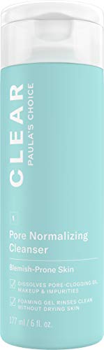 Paula's Choice CLEAR Pore Normalizing Cleanser, Salicylic Acid Acne Face Wash, Redness & Blackheads, 6 Ounce