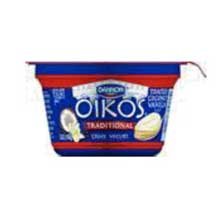 Oikos Toasted Coconut Vanilla Traditional Greek Yogurt, 5.3 Ounce -- 12 per case.