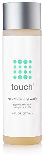 Touch Keratosis Pilaris & Acne Exfoliating Body Wash Cleanser - KP Treatment with 15% Glycolic Acid, 2% Salicylic Acid, Hyaluronic Acid - Smooths Rough & Bumpy Skin - Gets Rid Of Redness, 8 Ounce