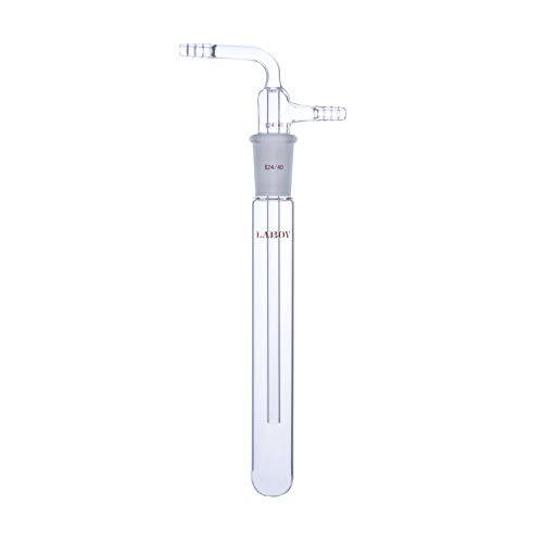 Laboy Glass Vacuum Cold Trap 2-Part with 10 mm Serrated Hose 200mm Length Below The 24/40 Joint for Schlenk Line Organic Chemistry Lab Glassware