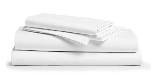 Comfy Sheets 100% Egyptian Cotton King Sheet Set 1000 Thread Count 4 Pc King White Bed Sheet with Pillowcases, Hotel Quality Fits Mattress Up to 18'' Deep Pocket