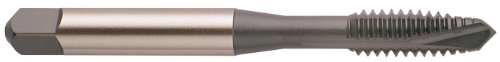 YG-1 J8 Series Vanadium Alloy HSS Spiral Pointed Tap, Hardslick Coated, Round Shank with Square End, Plug Chamfer, 9/16'-18 Thread Size, H5 Tolerance