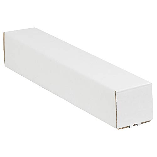BOX USA BM3330 Square Mailing Tubes, 3' x 30', Oyster White (Pack of 25)