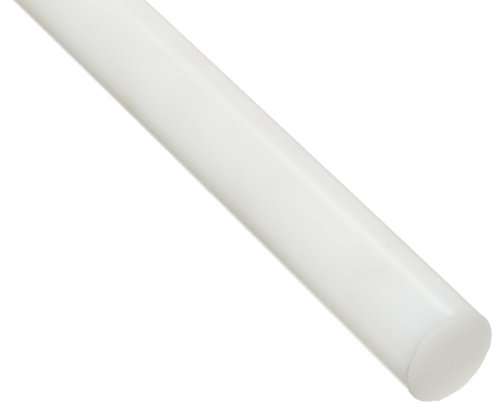 HDPE (High Density Polyethylene) Round Rod, Opaque Off-White, Standard Tolerance, ASTM D4976, 1' Diameter, 12' Length