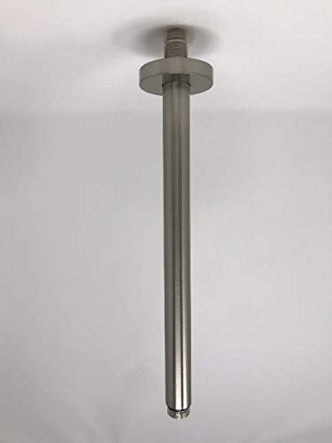 Ceiling Mount Shower Arm and Escutcheon with 1/2-Inch NPT Thread (16', Stainless Steel)