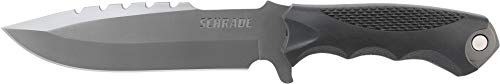 Schrade SCHF27 11.5in Stainless Steel Full Tang Fixed Blade Knife and Tool with 6.6in Drop Point Blade and TPE Handle for Outdoor Survival, Camping and Bushcraft