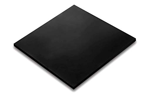 Rubber Sheet, Heavy Duty, High Grade 60A, Neoprene Black, 12x12-Inch by 1/4-inch Thick (+/- 5%) for Plumbing, Gaskets DIY Material, Supports, Leveling, Sealing, Bumpers, Protection, Abrasion, Flooring
