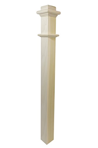 962 - Wood Box Newel - Plain Style - 48 inch - Sleek Minimalist Design - Staircase Post - Paint-Grade (Poplar)
