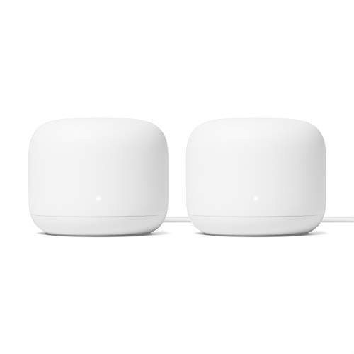 Google Nest WiFi Router 2 Pack (2nd Generation) – 4x4 AC2200 Mesh Wi-Fi Routers with 4400 Sq Ft Coverage