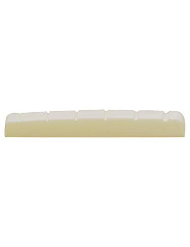 Metallor 6 String Pre-Slotted Bone Guitar Nut Replacement Compatible with Strat Stratocaster Tele Telecaster Style Guitar White Unbleached. (Nut: 42 x 6 x 3cm)