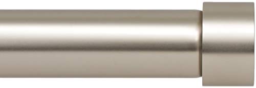 Ivilon Drapery Window Curtain Rod - End Cap Style Design 1 Inch Pole. 48 to 86 Inch Color Satin Nickel