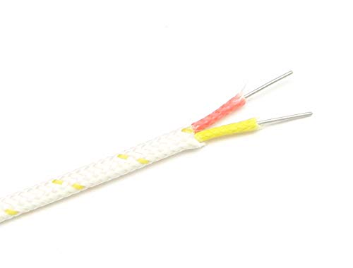 K-Type Thermocouple Wire AWG 24 Solid w. Braided Fiberglass Insulation - 10 Yard roll