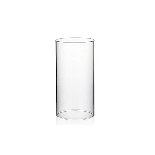 WGVI Hurricane Candle Holder Sleeve, Wide 4', Height 8', Clear Glass Cylinder Open Both Ends, Chimney Tube, Open Ended Candle Shade, 1 Piece