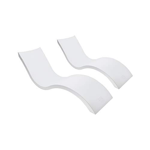 Ledge Lounger Signature in-Pool Chaise for 0-9 inch Water Depths (Set of 2, White)