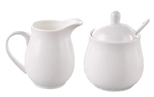 Ceramic Colorful Creamer and Sugar Set with Lid Spoon, Coffee Serving Set