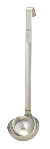 HIC Single-Piece Kitchen and Soup Ladle, 18/8 Stainless Steel, 12.75-Inch, 4-Ounce Capacity