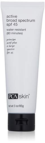 PCA SKIN Active Broad Spectrum SPF 45 - Zinc Oxide Water & Sweat Resistant Sunscreen, Ocean-Friendly Formula (3 oz)