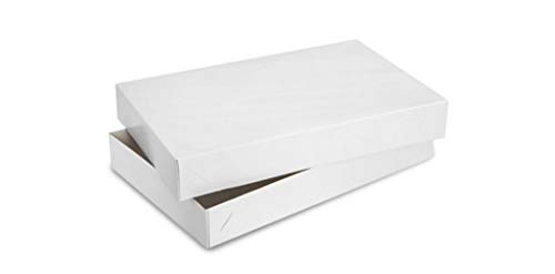 White Gloss Cardboard Apparel Decorative Gift Boxes with Lids for Clothing and Gifts 11x8.5x1.75 (20 Pack) | MagicWater Supply