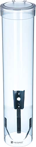 San Jamar C3165TBL C3165FBL Medium Pull Type Water Cup Dispenser, Fits 4 to 10 oz Cone and Flat Bottom Cups, 16' Tube Length, Transparent Blue