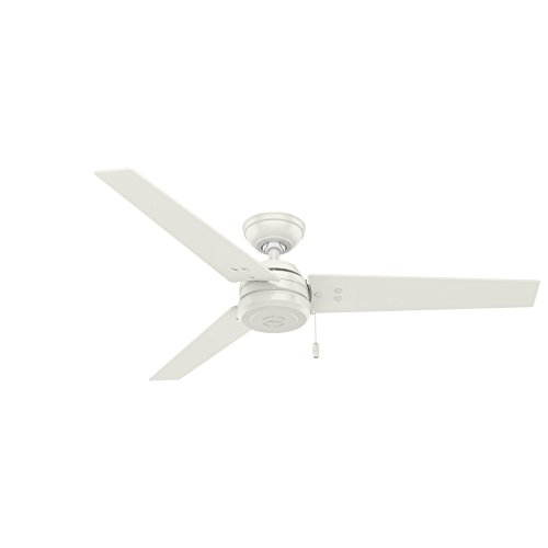 Hunter Cassius Indoor / Outdoor Ceiling Fan with Pull Chain Control, 52', Fresh White