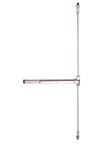 TACO ED-VR531-AL Series Trans Atlantic ED-VR531 Panic Exit Device with a Vertical Surface Rod in Aluminum