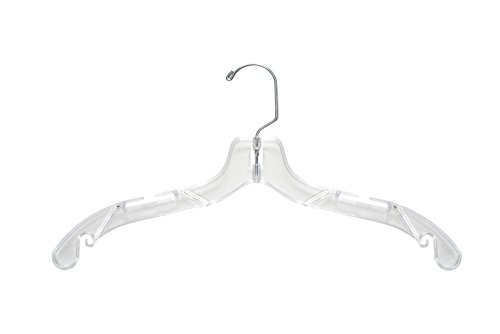 NAHANCO 505 Plastic Dress Hanger, Middle Heavy Weight, 17', Clear (Pack of 100)