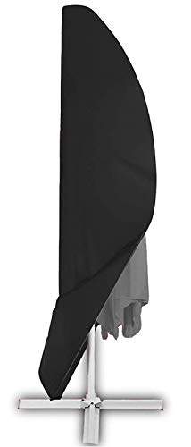 Offset Umbrella Cover, Patio Umbrella Cover for 9ft to 13ft Cantilever Parasol Outdoor Market Umbrellas Cover with Zipper and Water Resistant Fabric Dark