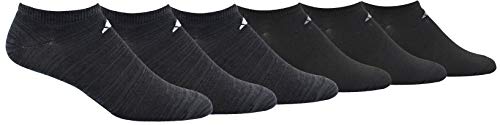 adidas Men's Superlite Low Cut Socks with arch compression (6-Pair),Black - Night Grey Space Dye/ White Black/ Onix,Large, (Shoe Size 6-12)