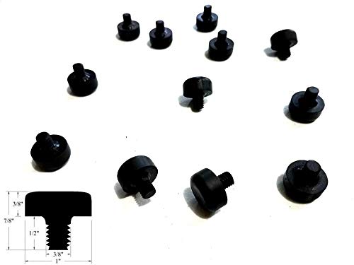 Lot of 12 Rubber Bumper Feet with 3/8 Threaded Rubber Stud Dia x 1/2 Stud Length