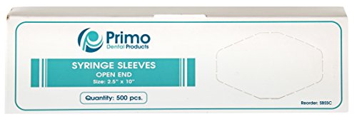 Primo Dental Products SBSSC Syringe Sleeves with Opening, 2.5' x 10', Clear (Pack of 500)