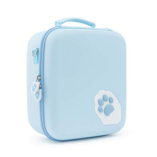 GeekShare Blue Cat Paw Case for Nintendo Switch, Protective Travel System Case with 18 Game-Card Slots for Switch Console, Pro Controller, Dock and Accessories