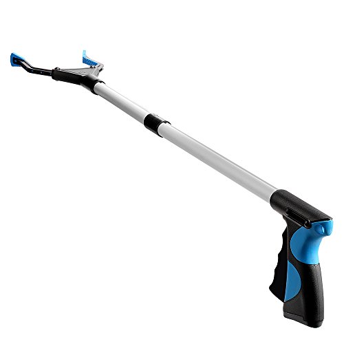 Reacher Grabber Tool, 32' Foldable Grabber Reacher for Elderly, Lightweight Extra Long Handy Trash Claw Grabber, Reaching Assist Tool for Trash Pick Up, Nabber, Litter Picker, Arm Extension (Blue)