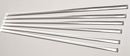 6 Pieces 1/4” Diameter 12” Long Clear Acrylic PLEXIGLASS Lucite Plastic Rod .25'