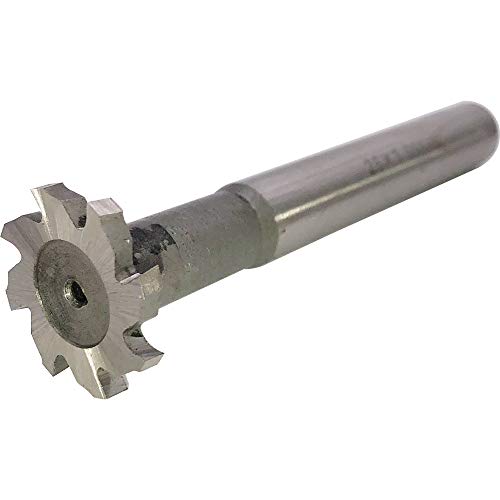 T-Slot Milling Cutters 3mm Depth 25mm Cutting Dia 8 Flutes HSS Shank Diameter 12mm T Slot End Mill High Speed Steel Keyway Knife for Shallow Groove Processing On The Side.