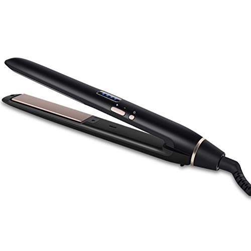 Gaslen Hair Straightener, Professional Titanium Flat Iron with Digital LCD Display, Dual Voltage, Instant Heating Hair Straightener for All Hair Type