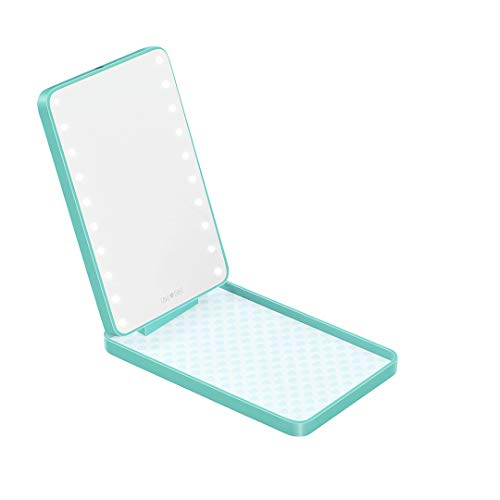 Riki Colorful - LED Lighted Mirror with Magnetic Makeup Palette - Tiffany Blue