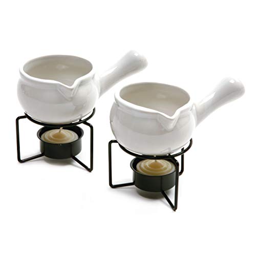 Norpro Ceramic Butter Warmers, Set of 2, 1/3 cup/3 oz, White
