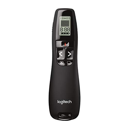 Logitech Professional Presenter R800, Wireless Presentation Clicker Remote with Green Laser Pointer and LCD Display