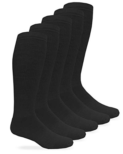 Jefferies Socks Mens Military Half Cushion Wool Combat over the Calf Boot Socks 6 Pair Pack (Sock:10-13/Shoe:9-13, Black)