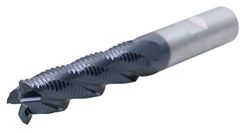 Accusize Industrial Tools 1/2'' Dia, M42 8% Cobalt Tialn Roughing End Mill, 1/2'' Shk Dia, 2'' Flt Length, 4'' Oal, 4 Flute, Coarse Tooth, 1102-0120