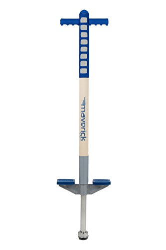 Flybar Foam Maverick Pogo Stick For Kids Ages 5+, Weights 40 to 80 Pounds By the Original Pogo Stick Company, Blue/White